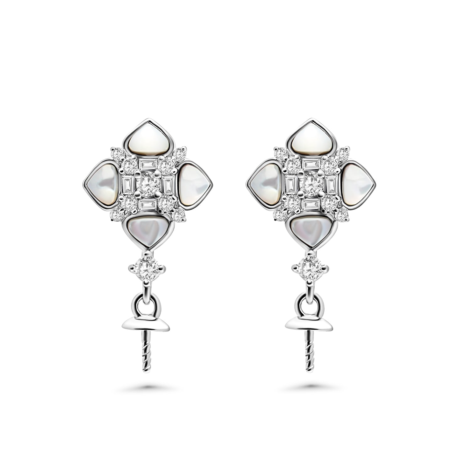 Dangle Earring Bails 925 Silver for Pearl SC314