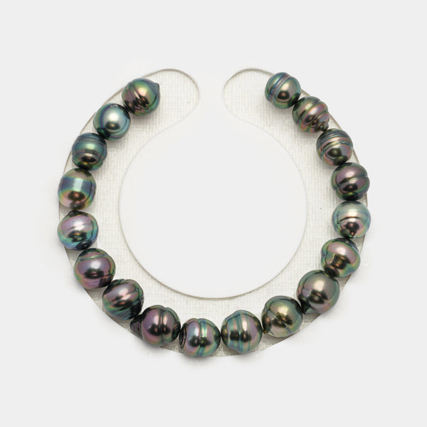 18pcs "High Luster" Peacock 8-10mm - CL AAA/AA Quality Tahitian Pearl Bracelet BR2085 OR7