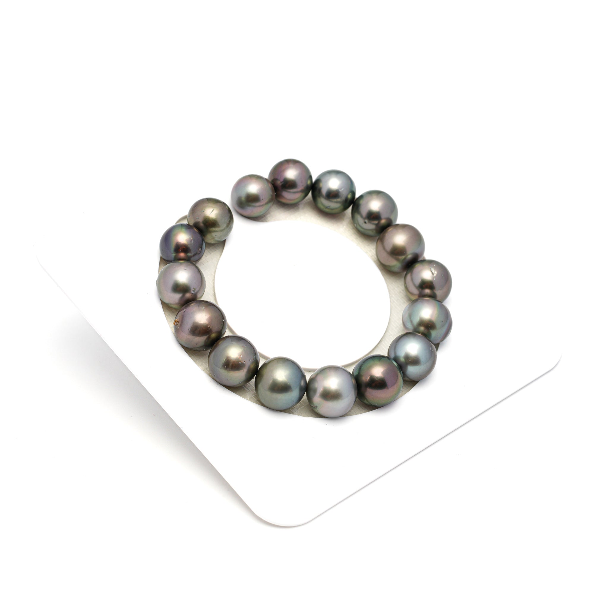16pcs Multicolor 11-12mm - SR/NR AA/A Quality Tahitian Pearl Bracelet BR2250
