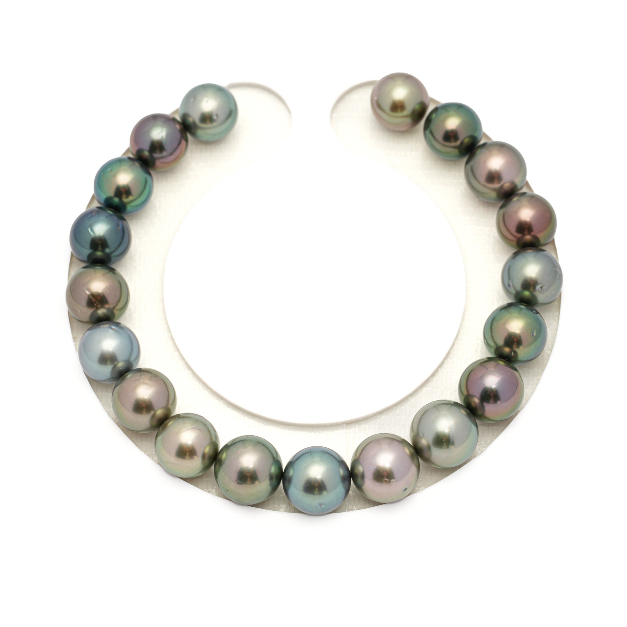 19pcs "High Luster" Multicolor 8-9mm - RSR AA Quality Tahitian Pearl Bracelet BR2339 OR13