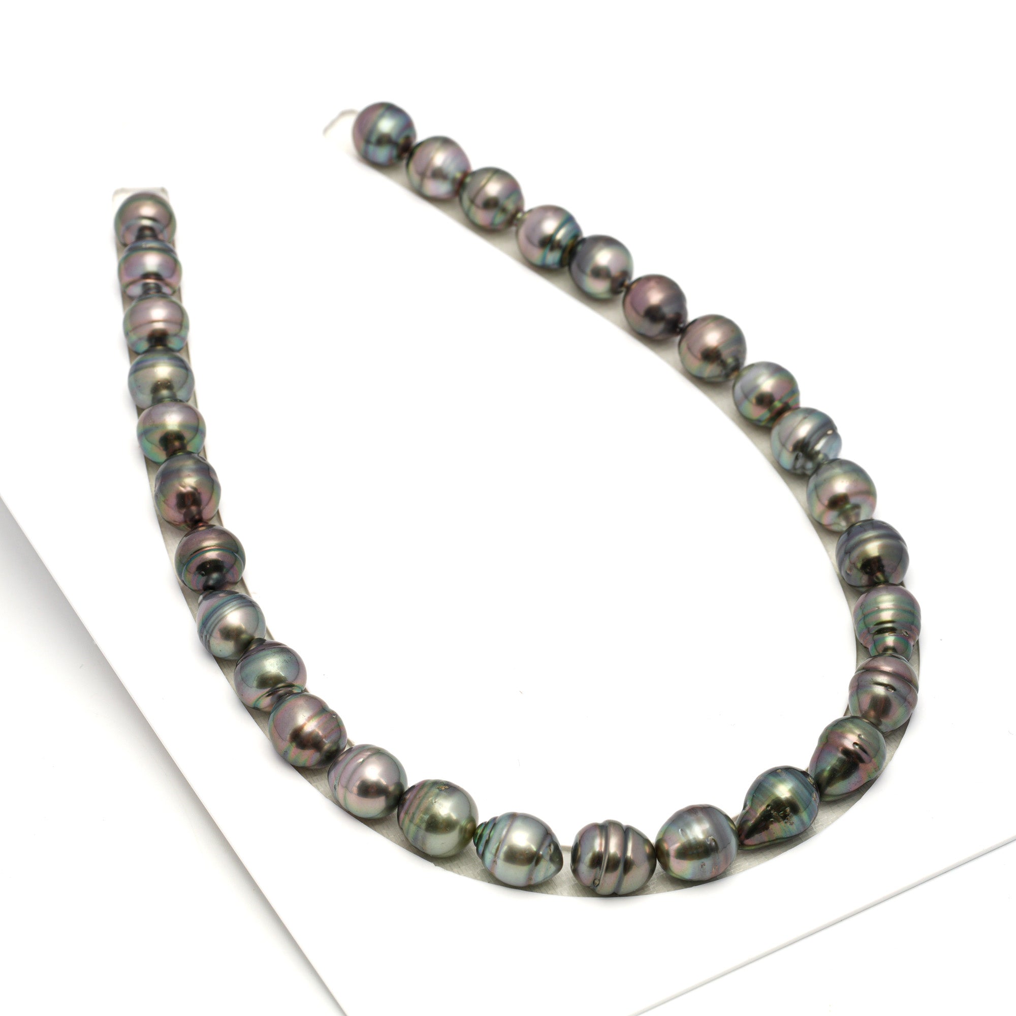 30pcs "High Luster" Green Mix 12mm - CL/SB AAA/AA Quality Tahitian Pearl Necklace NL1699 CMP9