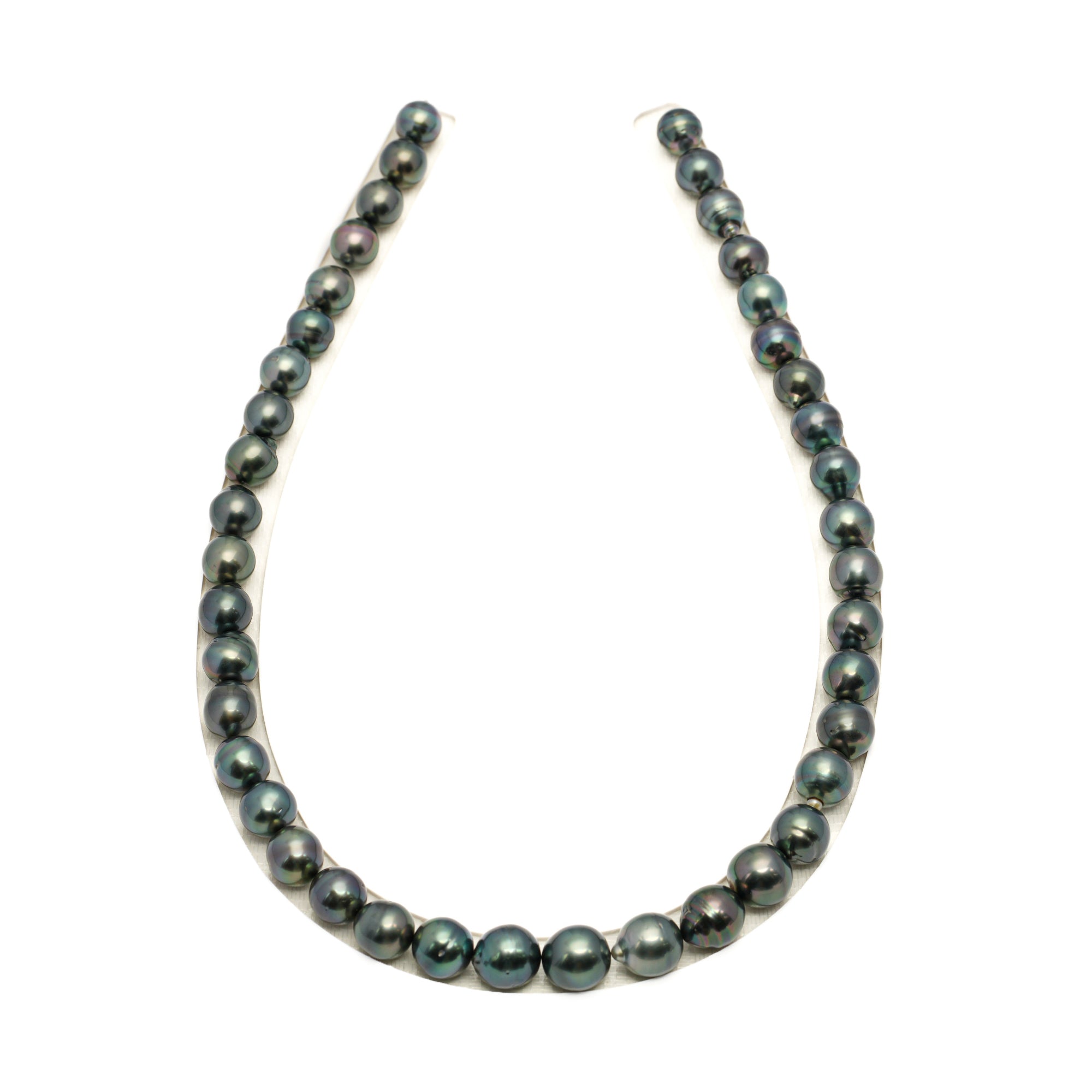 41pcs Dark Green Mix 9-11mm - CL/SB AAA/AA Quality Tahitian Pearl Necklace NL1763 LP1
