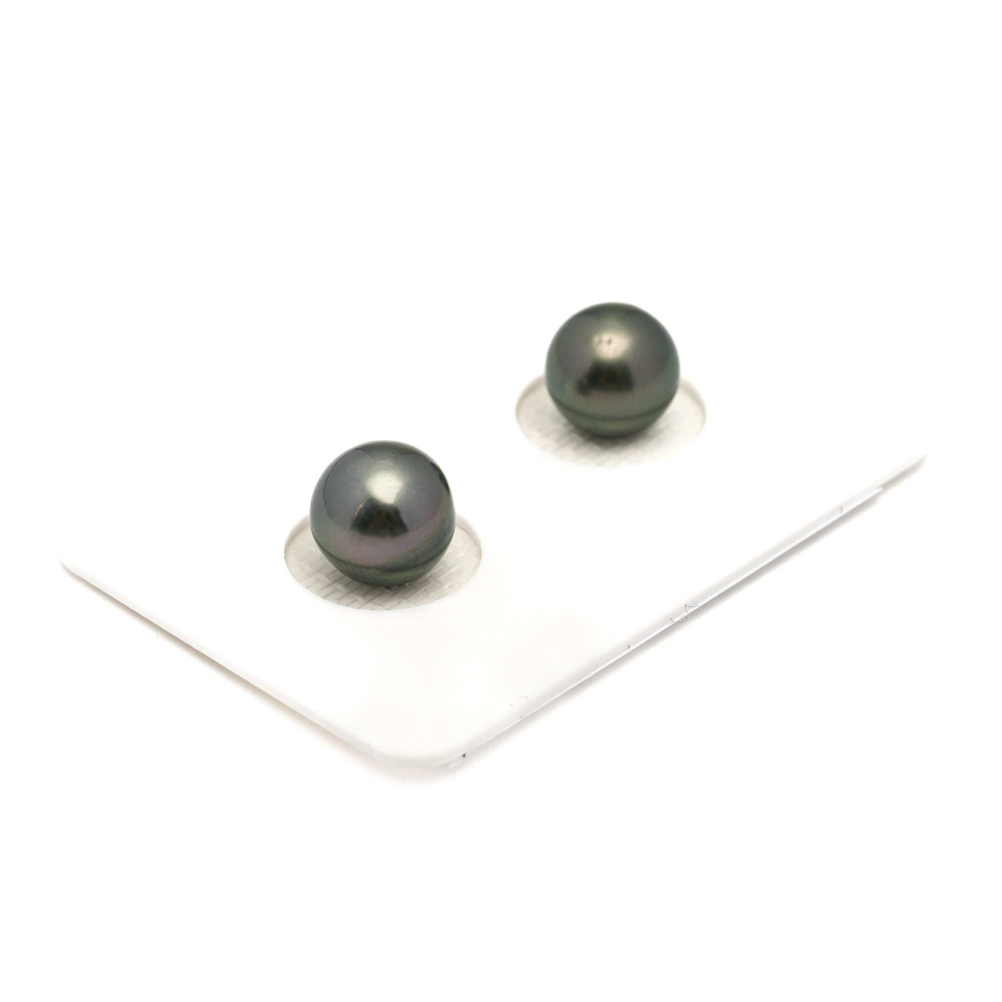 2pcs Green 8.6-8.9mm - SR/NR AAA/AA Quality Tahitian Pearl Pair ER1882 LP1
