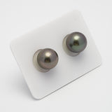 2pcs Dark Cherry 11.1-11.3mm - SR AAA Quality Tahitian Pearl Pair ER486