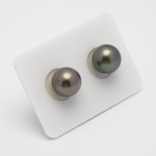 2pcs Dark Cherry 11.1-11.3mm - SR AAA Quality Tahitian Pearl Pair ER486