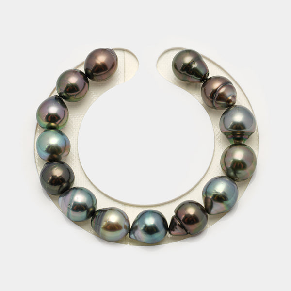 14pcs Multicolor 10-11mm - SB AAA/AA Quality Tahitian Pearl Bracelet BR2207 HL3