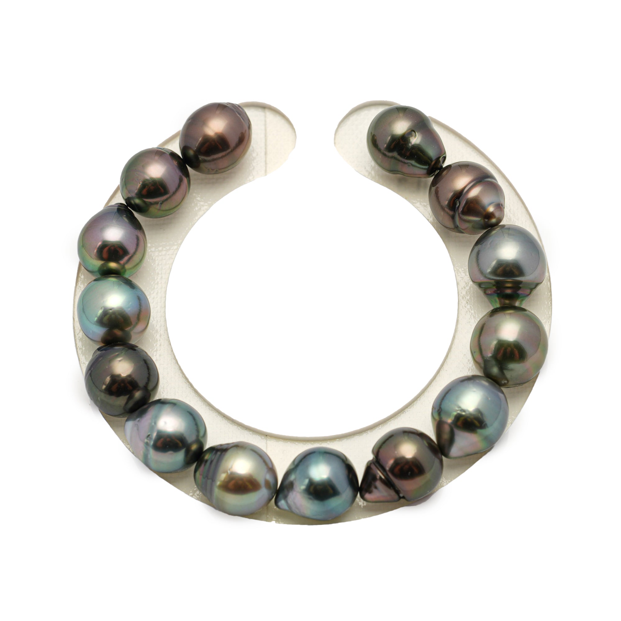 14pcs Multicolor 10-11mm - SB AAA/AA Quality Tahitian Pearl Bracelet BR2207 HL3