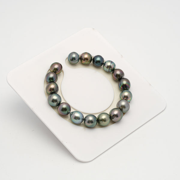 17pcs "High Luster" Multicolor 10-11mm - SB/NR AAA/AA Quality Tahitian Pearl Bracelet BR2176 HL3