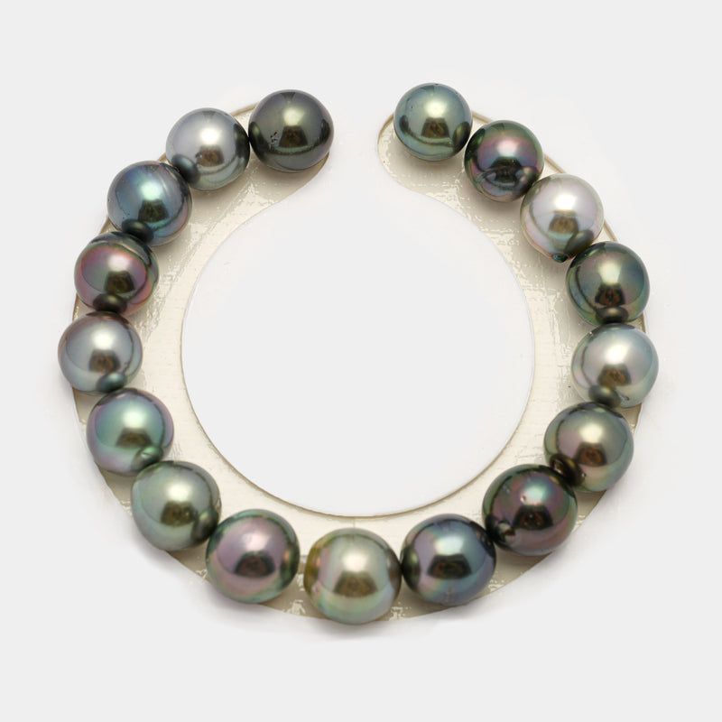 17pcs "Top Luster" Multicolor 10-11mm - SB/NR AAA/AA Quality Tahitian Pearl Bracelet BR2205 HL3