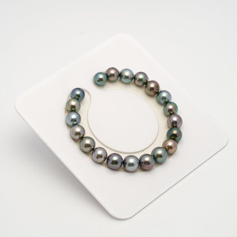 20pcs "High Luster" Multicolor 8-9mm - SB/NR AAA Quality Tahitian Pearl Bracelet BR2221 OR10