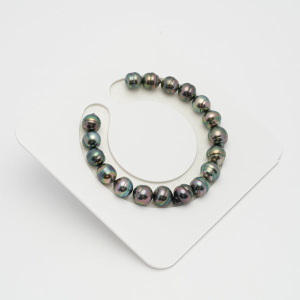 18pcs "High Luster" Peacock 8-10mm - CL AAA/AA Quality Tahitian Pearl Bracelet BR2085 OR7