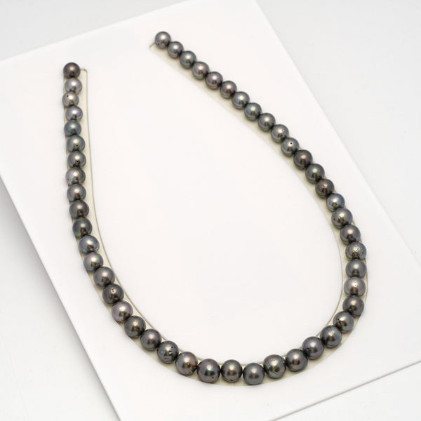 49pcs Olive Green 8-10mm - SR/NR AA/A Quality Tahitian Pearl Drilled Necklace NL1584 CMP4