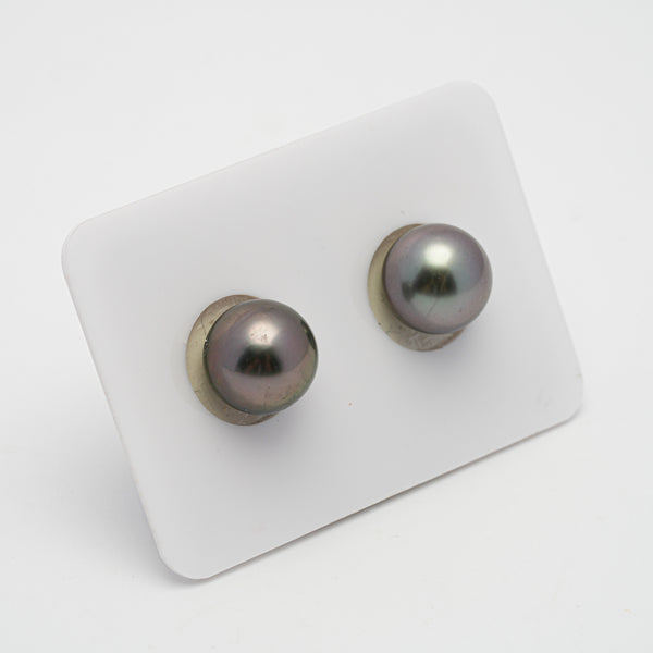 2pcs Purple 10.6-10.7mm - R AAA Quality Tahitian Pearl Pair ER1451 TH1