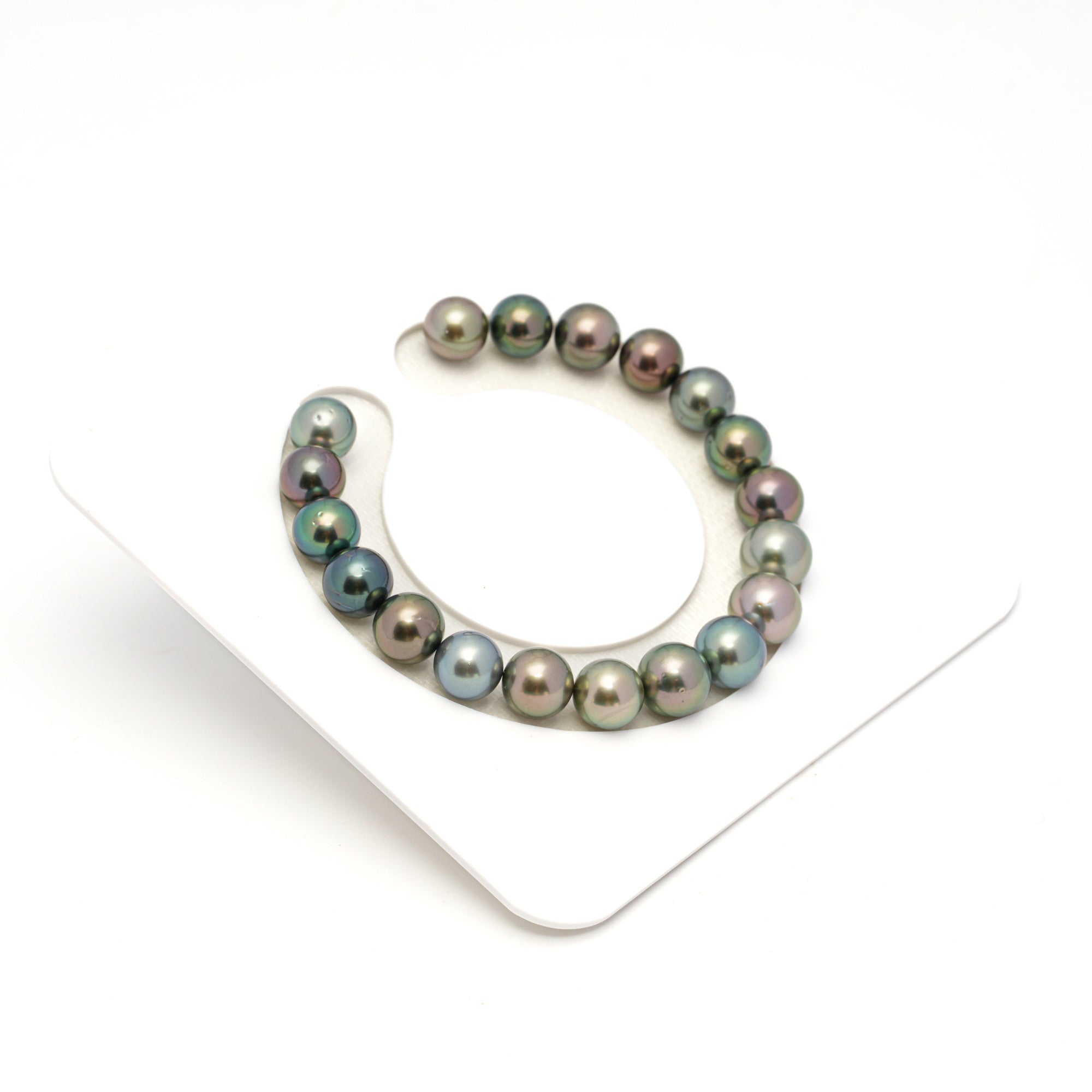 19pcs "High Luster" Multicolor 8-9mm - RSR AA Quality Tahitian Pearl Bracelet BR2339 OR13