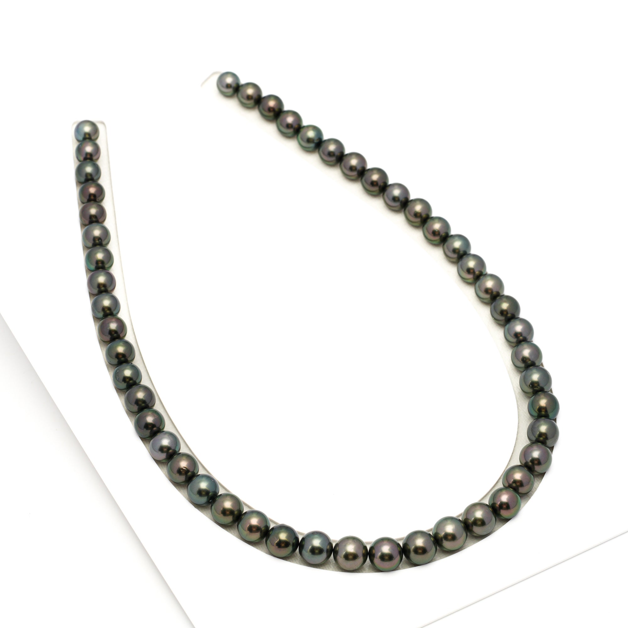 49pcs Green Mix 7-9mm - RSR AAA/AA Quality Tahitian Pearl Necklace NL1697 OR13