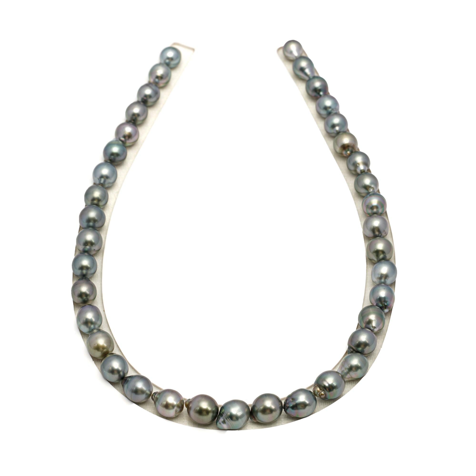 38pcs Gray Mix 8-11mm - SB AAA Quality Tahitian Pearl Necklace NL1707 TH5