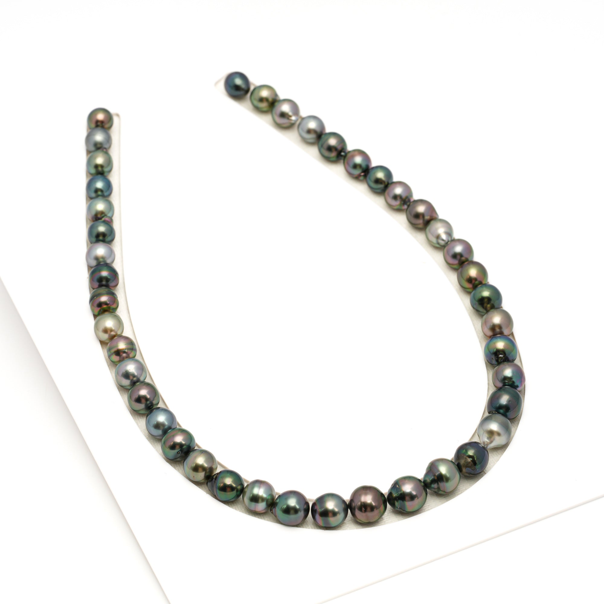 42pcs "High Luster" Multicolor 8-11mm - CL/SB AAA/AA Quality Tahitian Pearl Necklace NL1708 TH5