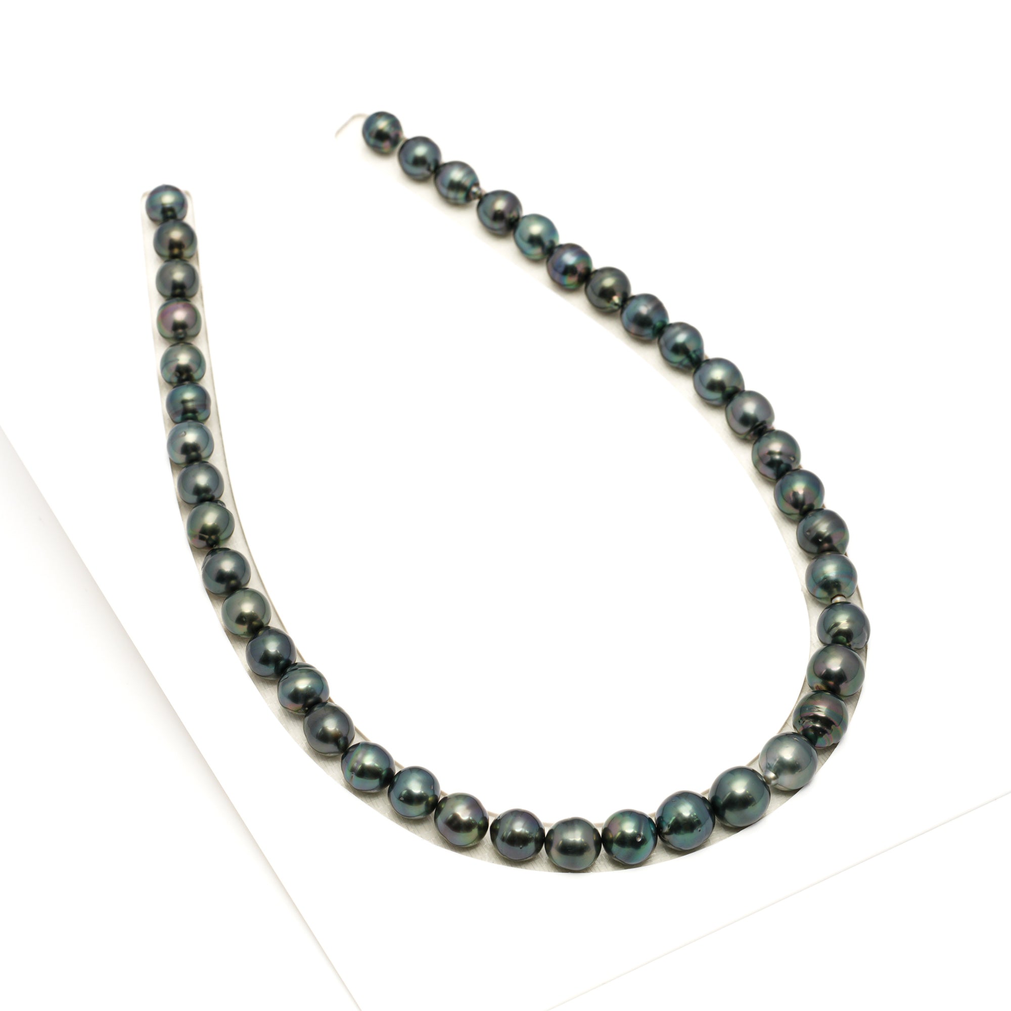 41pcs Dark Green Mix 9-11mm - CL/SB AAA/AA Quality Tahitian Pearl Necklace NL1763 LP1