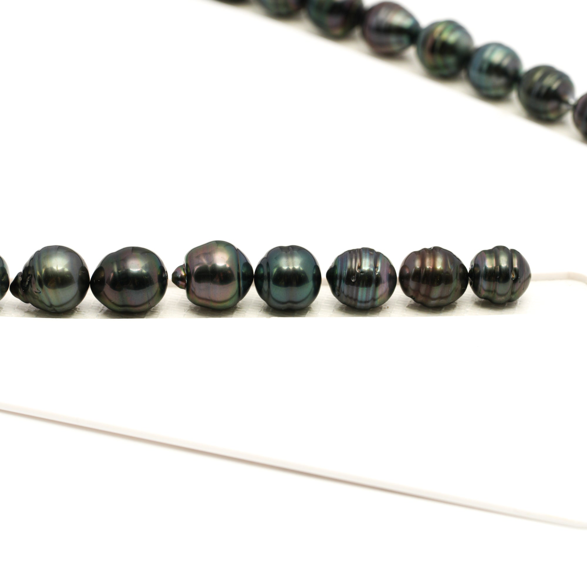 37pcs Dark 8-11mm - CL/SB AA/AAA Quality Tahitian Pearl Necklace NL1779 LP1