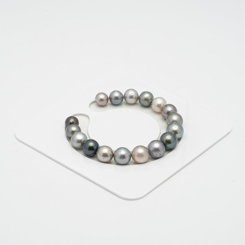 17pcs Multicolor 8-10mm - RSR A Quality Tahitian Pearl Bracelet BR1750 TH2.4.9