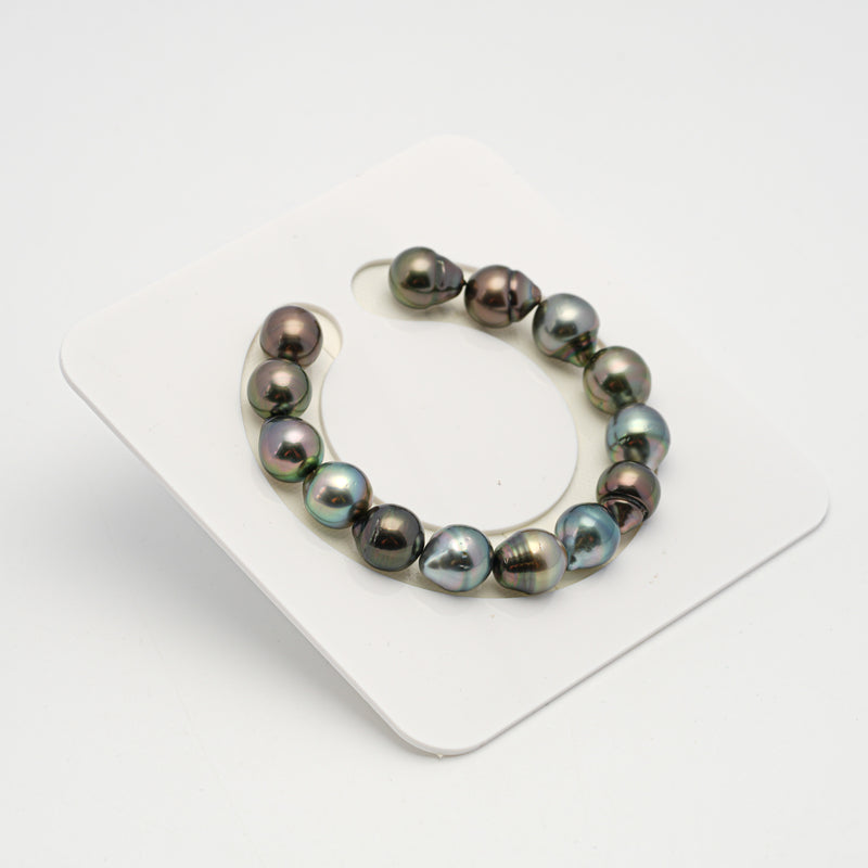 14pcs Multicolor 10-11mm - SB AAA/AA Quality Tahitian Pearl Bracelet BR2207 HL3