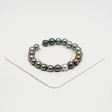 21pcs "High Luster" Multicolor 8-9mm - NR AAA/AA Quality Tahitian Pearl Bracelet BR2184 OR10