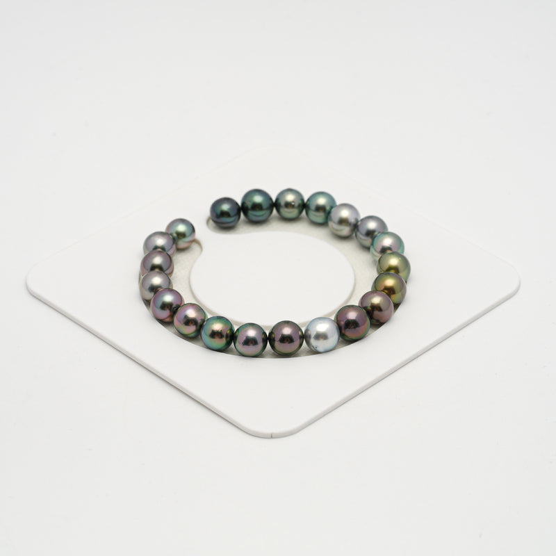 21pcs "High Luster" Multicolor 8-9mm - NR AAA/AA Quality Tahitian Pearl Bracelet BR2184 OR10