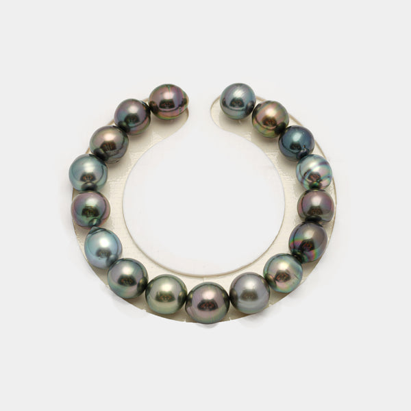 17pcs "High Luster" Multicolor 10-11mm - SB/NR AAA/AA Quality Tahitian Pearl Bracelet BR2176 HL3