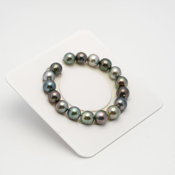 17pcs "Top Luster" Multicolor 10-11mm - SB/NR AAA/AA Quality Tahitian Pearl Bracelet BR2205 HL3