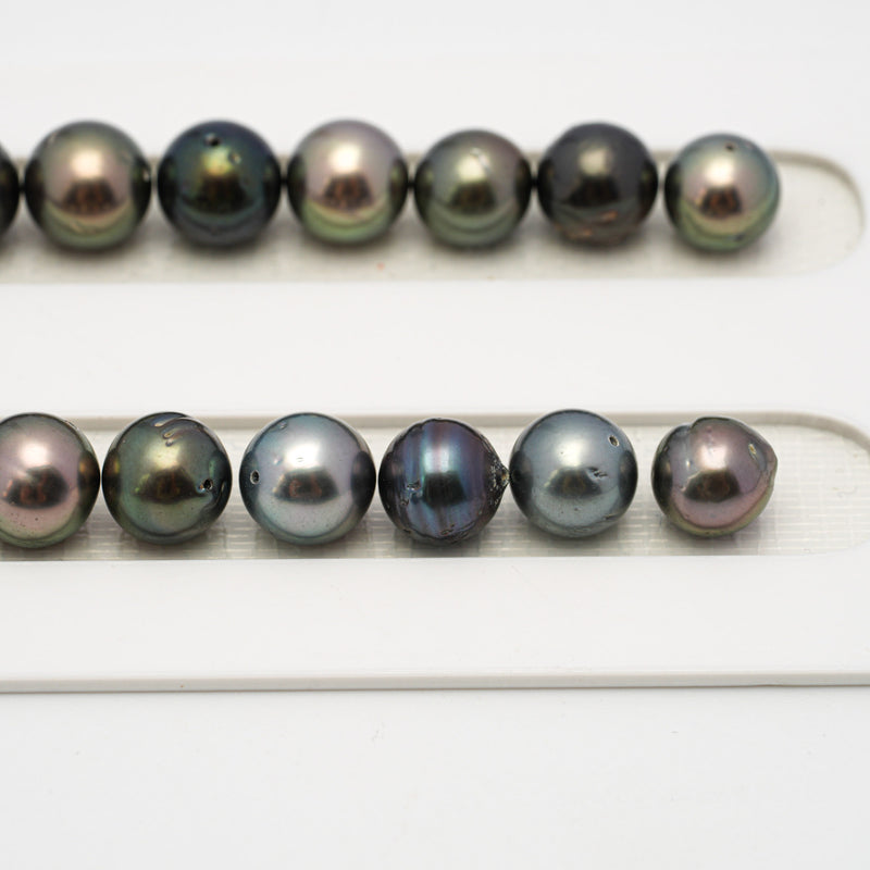 47pcs Multicolor 8-10mm - SR/NR AA/A Quality Tahitian Pearl Drilled Necklace NL1571 CMP4