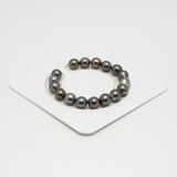 17pcs "High Luster" Peacock 9-10mm - SB/DR AAA/TOP Quality Tahitian Pearl Bracelet BR2232 OR1