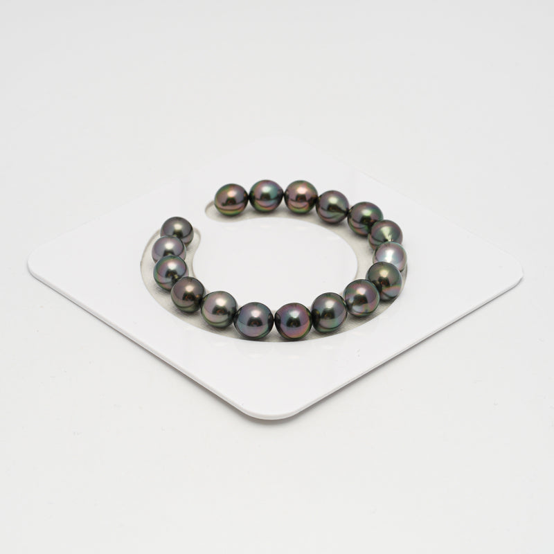 17pcs "High Luster" Peacock 9-10mm - SB/DR AAA/TOP Quality Tahitian Pearl Bracelet BR2232 OR1