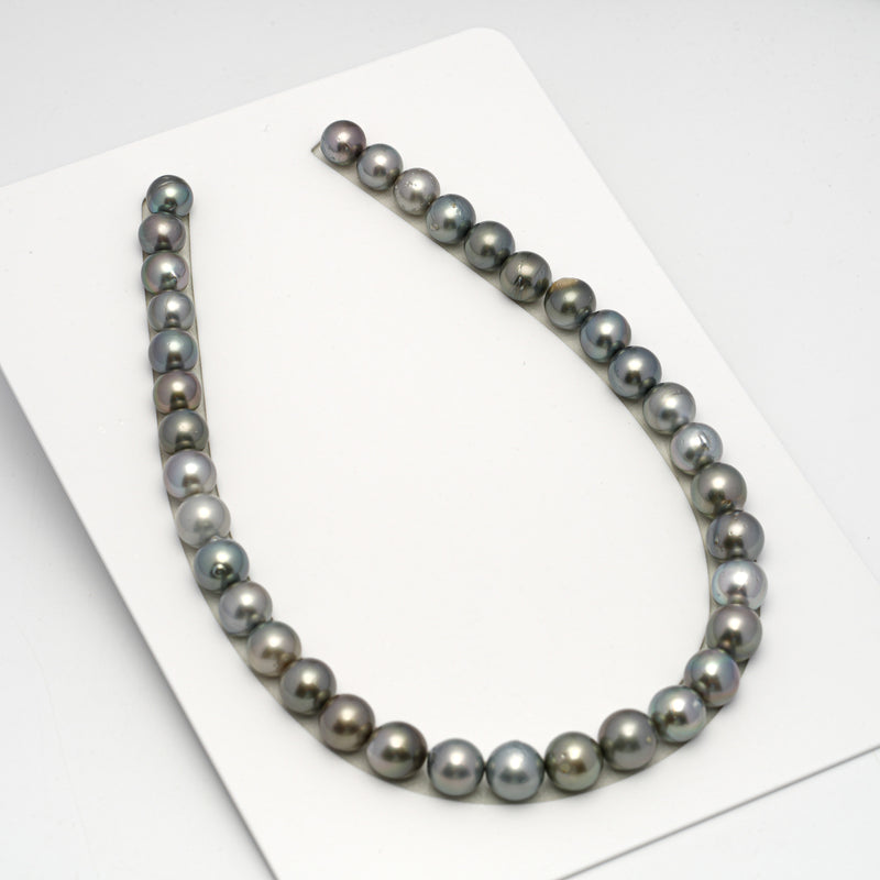 36pcs Light 11-13mm - SR/NR AA/A Quality Tahitian Pearl Necklace NL1607 THMIX3