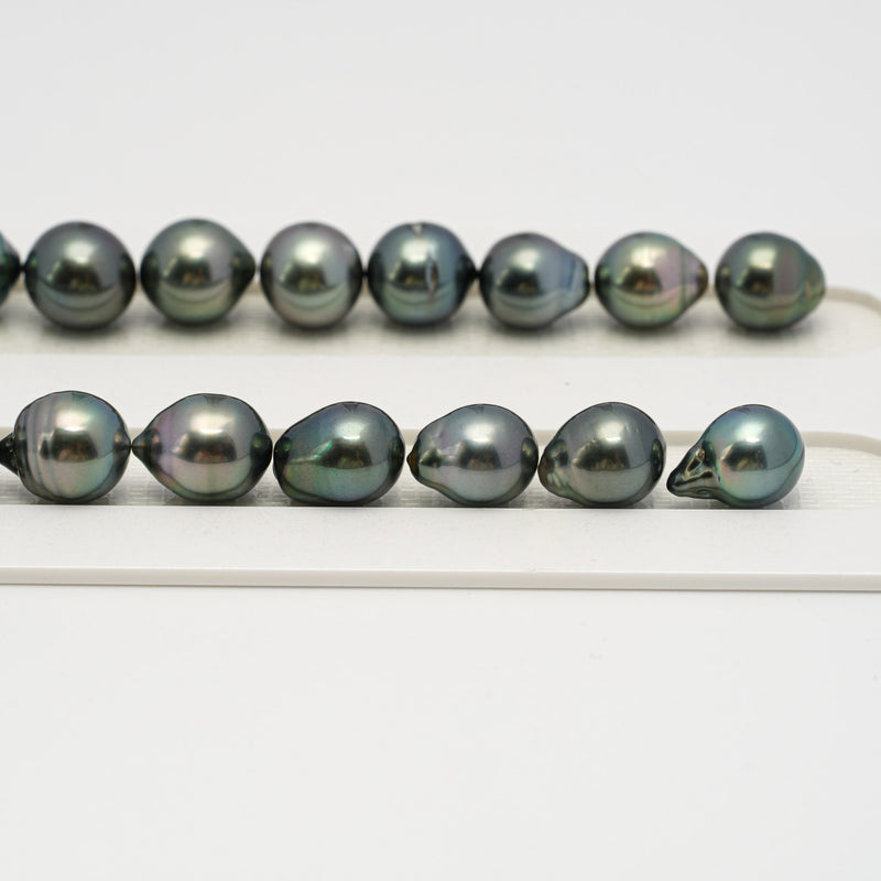 38pcs Green Mix 8-11mm - CL/SB AAA/AA Quality Tahitian Pearl Necklace NL1636 HL3