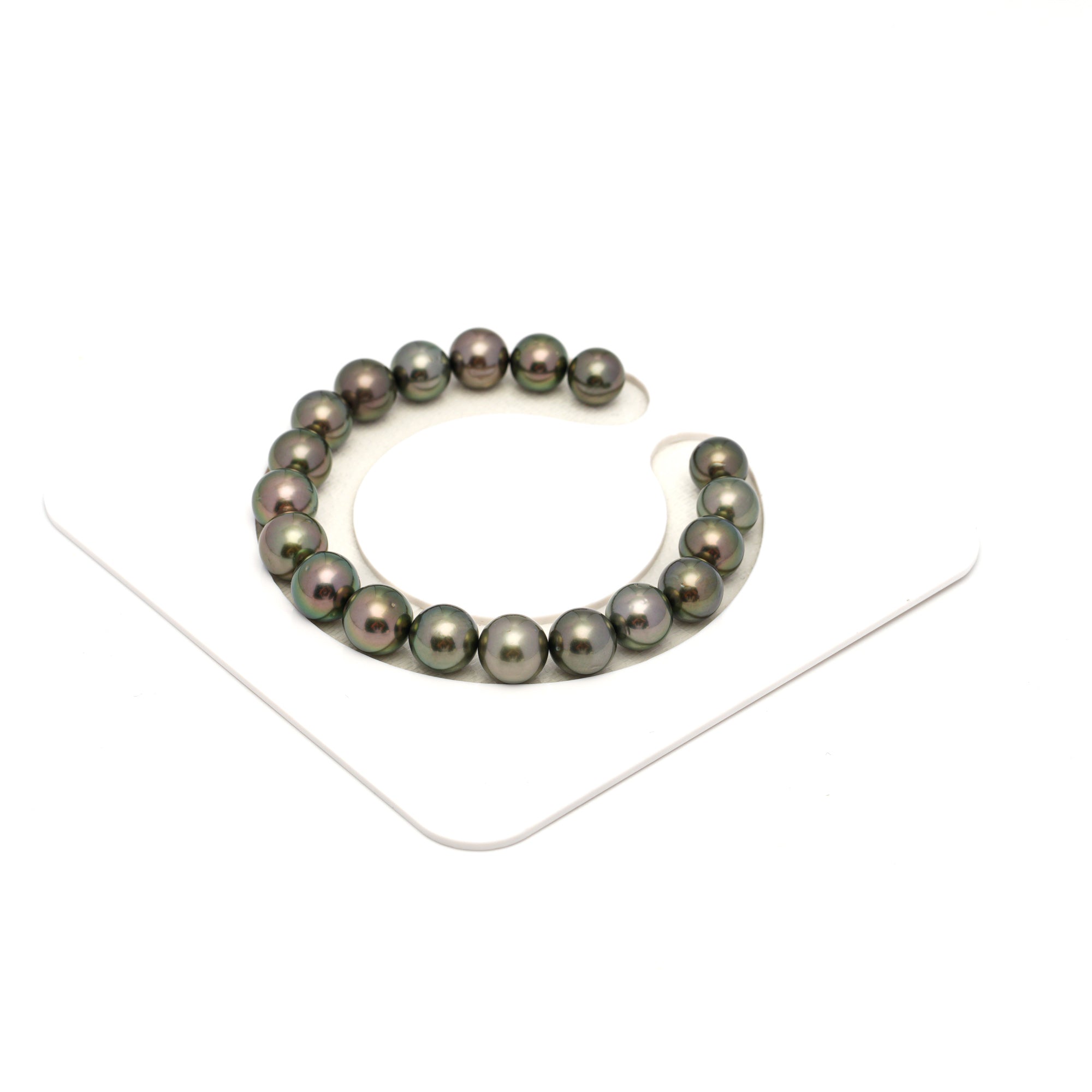 19pcs Olive Green 8-9mm - SR/NR AAA/AA Quality Tahitian Pearl Bracelet BR2344 OR13