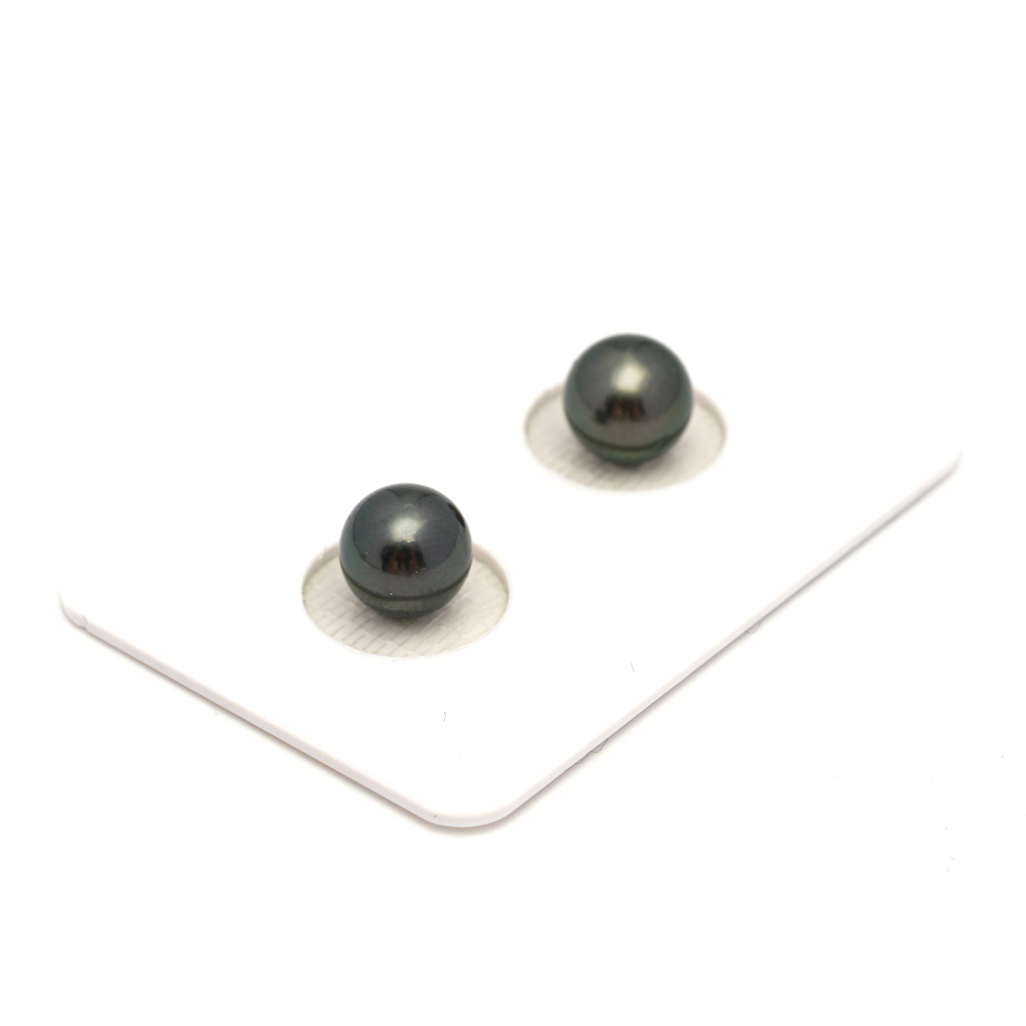 2pcs Dark Green 7.8-7.9mm - RSR AAA/AA Quality Tahitian Pearl Pair ER1793 NG19