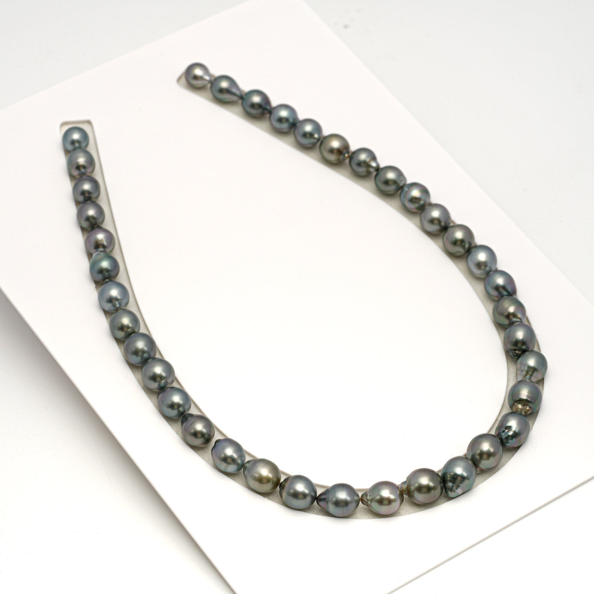 38pcs Gray Mix 8-11mm - SB AAA Quality Tahitian Pearl Necklace NL1707 TH5