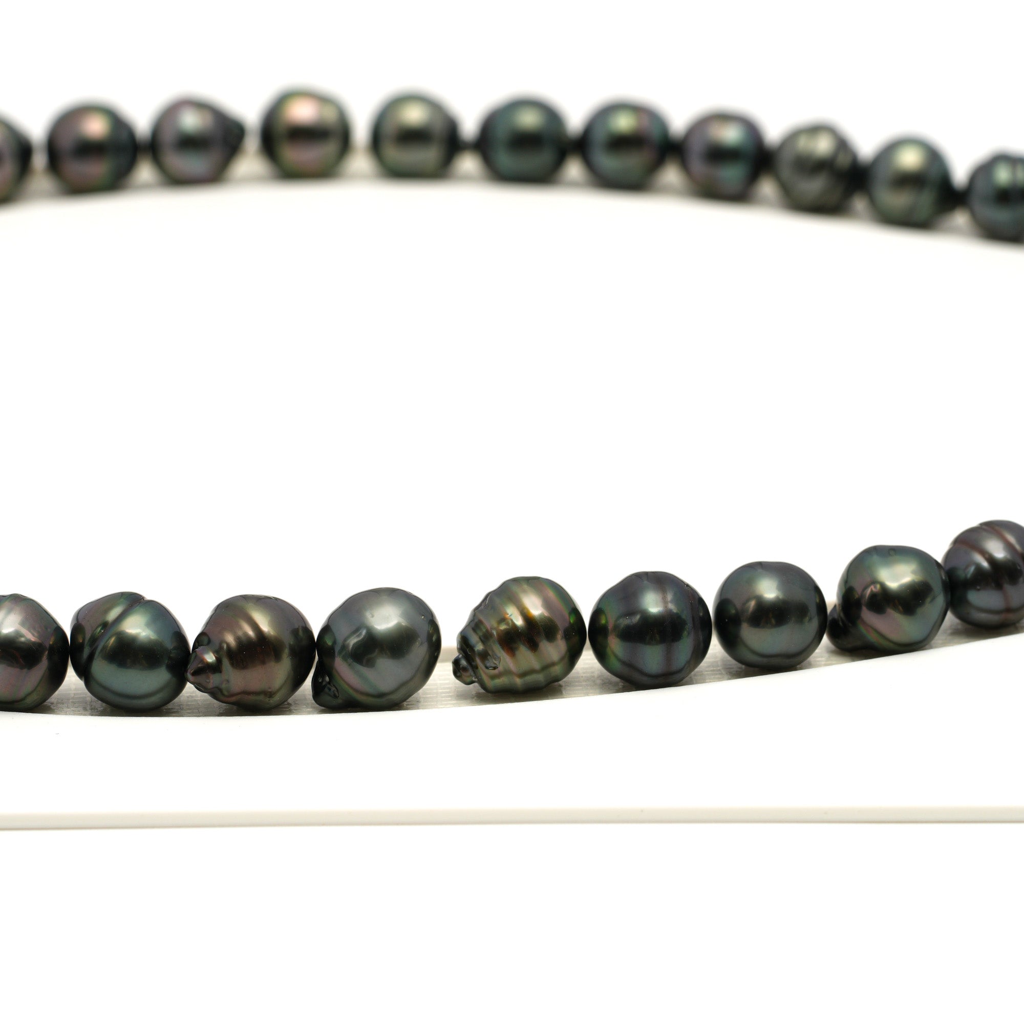 41pcs Dark Green 8-11mm - CL/SB AAA/AA Quality Tahitian Pearl Necklace NL1717 TH5