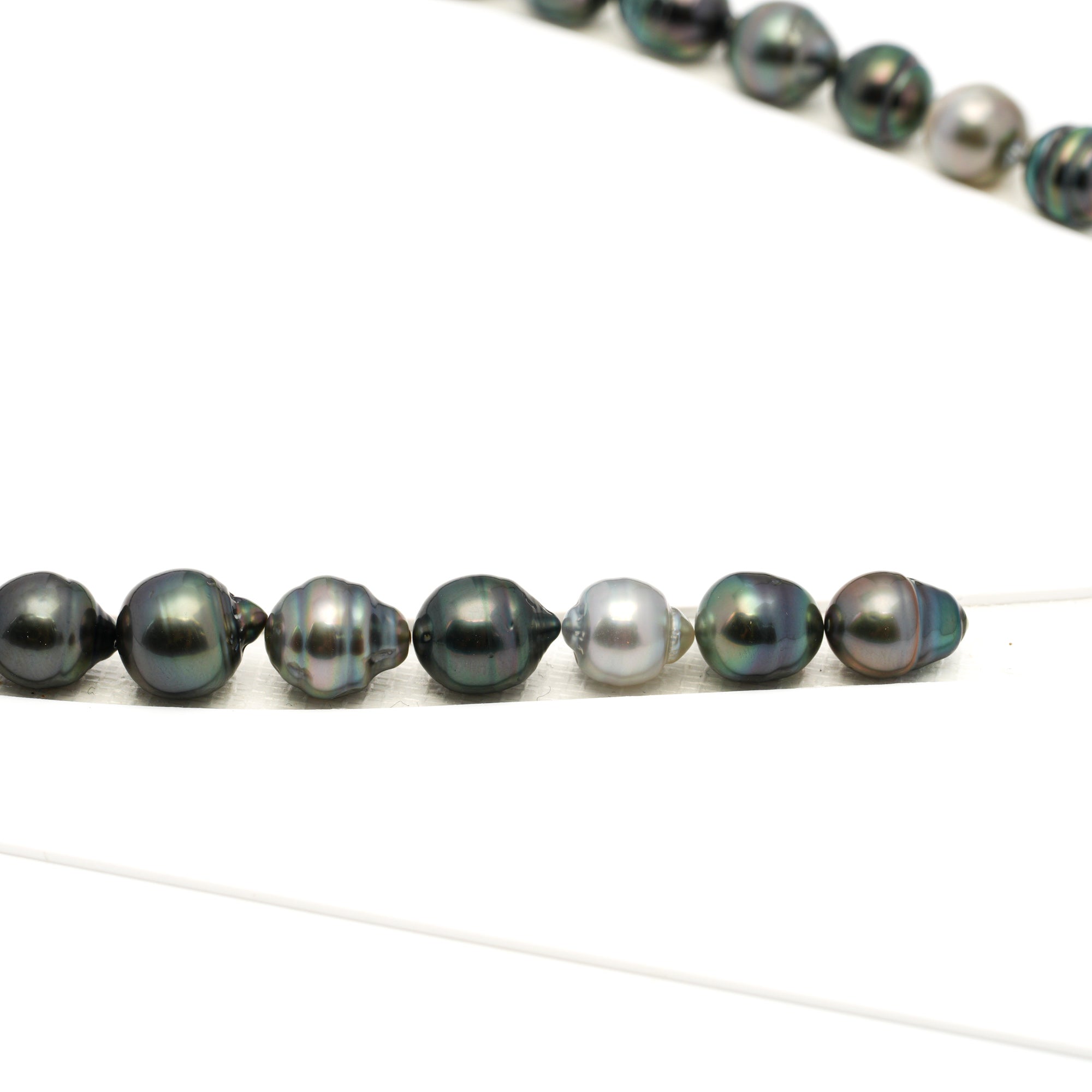 33pcs Green Mix 8-11mm - CL/SB AAA/AA Quality Tahitian Pearl Necklace NL1757 LP1