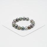 16pcs Multicolor "High Luster" 10-11mm - SB AAA/AA Quality Tahitian Pearl Bracelet BR2007 OR7