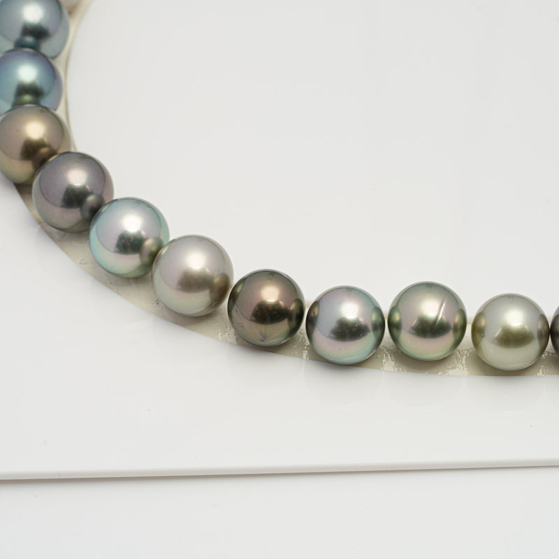 35pcs "High Luster" Multicolor 11-12mm - RSR AAA/TOP Quality Tahitian Pearl Necklace NL1484 OR6