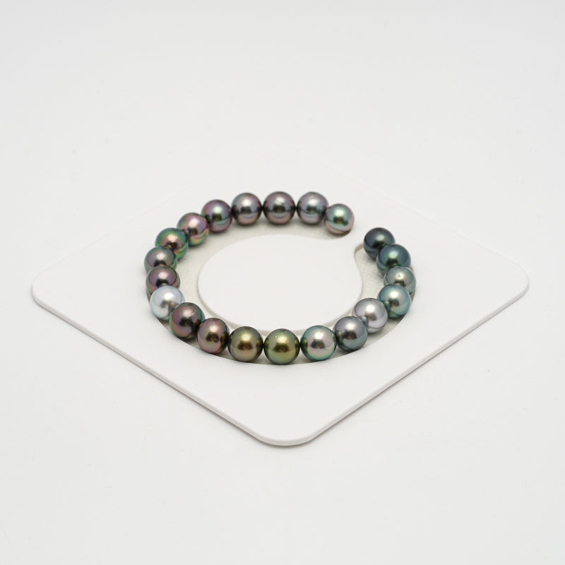 21pcs "High Luster" Multicolor 8-9mm - NR AAA/AA Quality Tahitian Pearl Bracelet BR2184 OR10