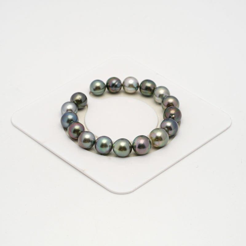 17pcs "Top Luster" Multicolor 10-11mm - SB/NR AAA/AA Quality Tahitian Pearl Bracelet BR2205 HL3