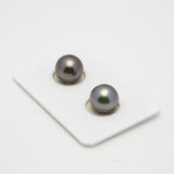 2pcs Purple 10.6-10.7mm - R AAA Quality Tahitian Pearl Pair ER1451 TH1