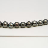 49pcs Olive Green 8-10mm - SR/NR AA/A Quality Tahitian Pearl Drilled Necklace NL1584 CMP4