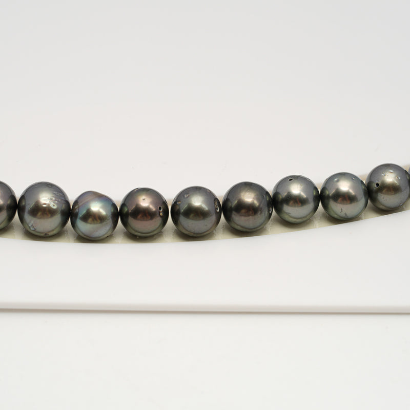 49pcs Olive Green 8-10mm - SR/NR AA/A Quality Tahitian Pearl Drilled Necklace NL1584 CMP4