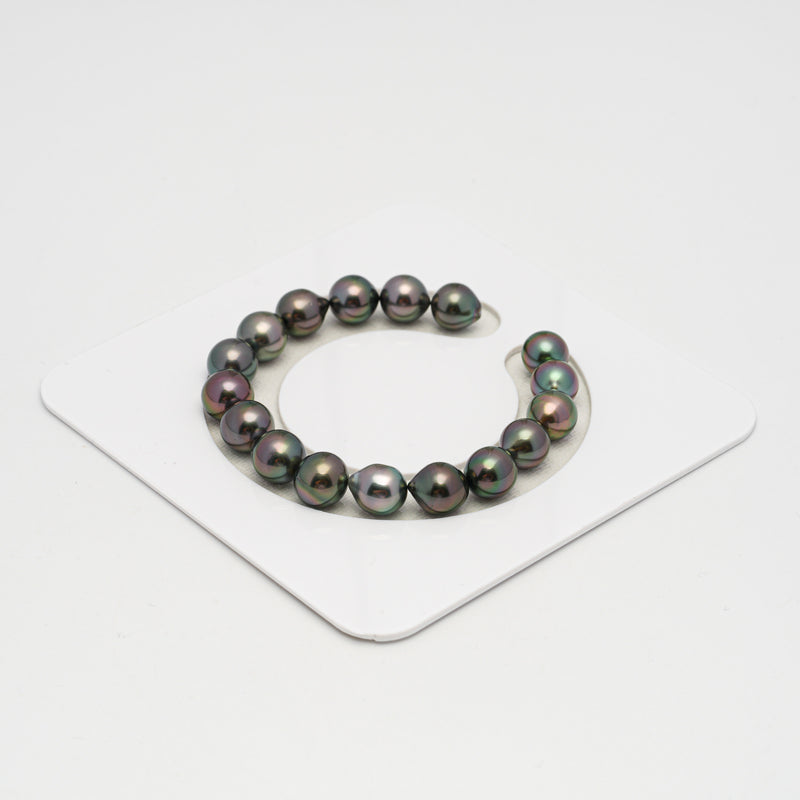 17pcs "High Luster" Peacock 9-10mm - SB/DR AAA/TOP Quality Tahitian Pearl Bracelet BR2232 OR1