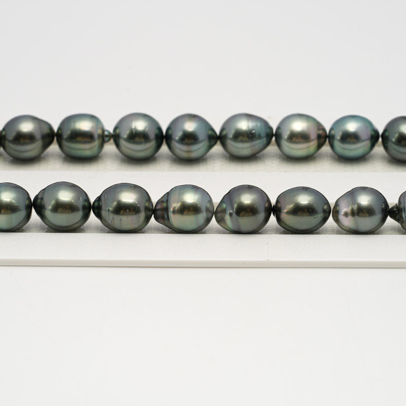 38pcs Green Mix 8-11mm - CL/SB AAA/AA Quality Tahitian Pearl Necklace NL1636 HL3