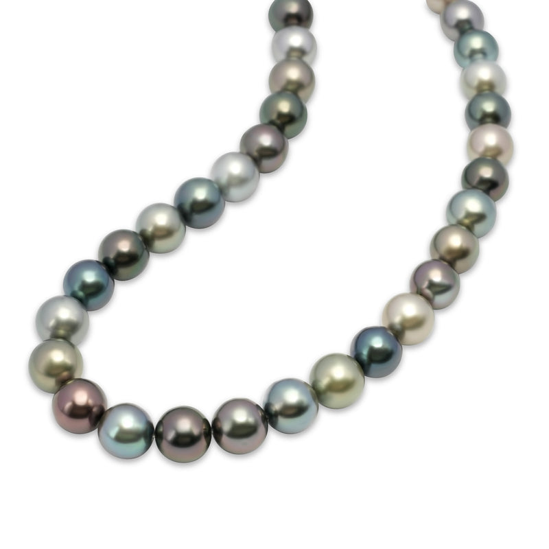 Tahitian Pearl Necklace with 37 Handpicked Multicolor Natural Pearls. ref:SHM1004 TH2