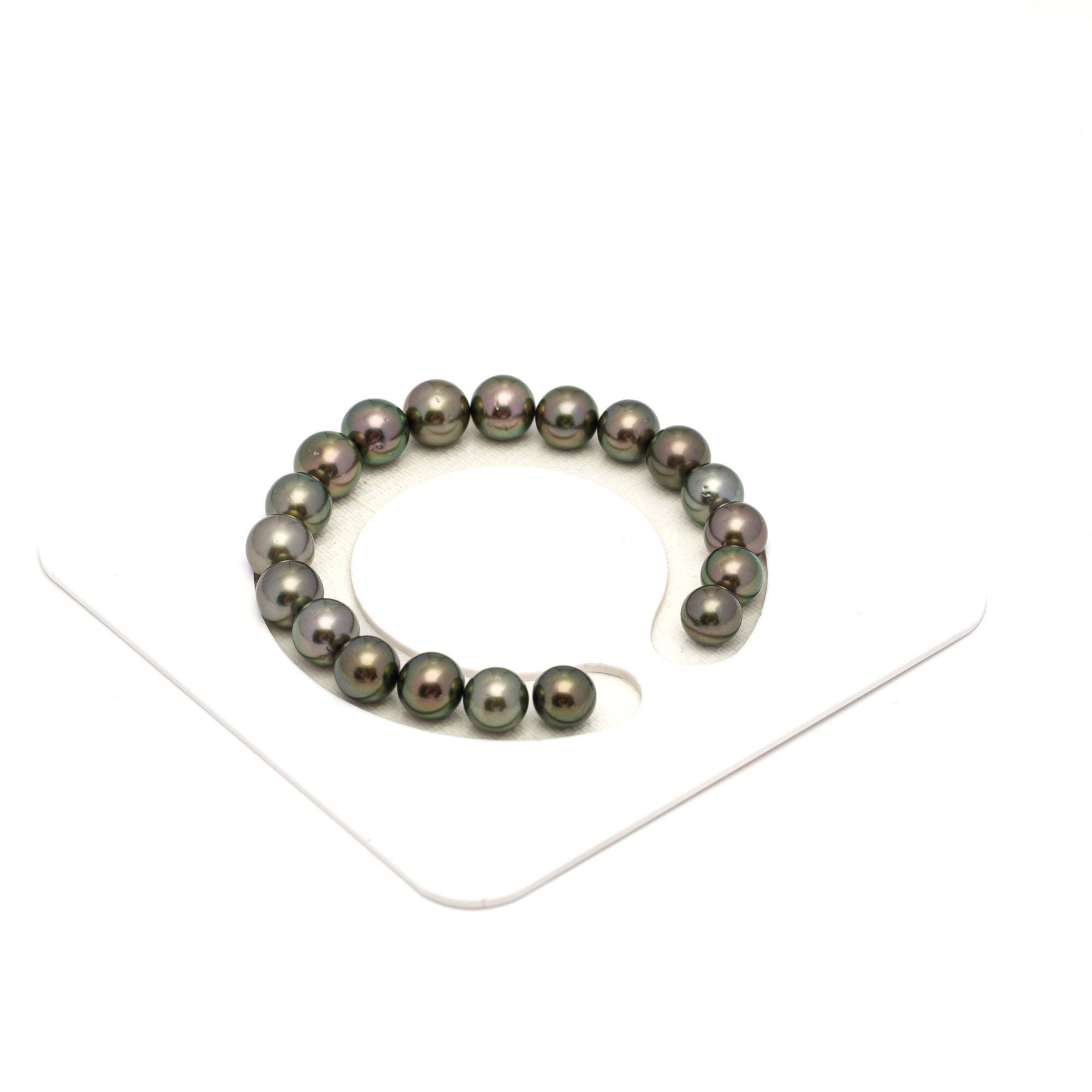 19pcs Olive Green 8-9mm - SR/NR AAA/AA Quality Tahitian Pearl Bracelet BR2344 OR13